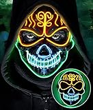 lenbest Halloween Maske LED - 3 Leuchtmodi Halloween Masken -...