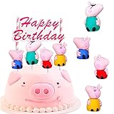 MEZHEN Pig Tortendeko Geburtstag Kuchen Deko Schweinchen Cake Topper...
