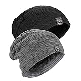 Kungber Herren Beanie Mütze, Warme gefütterte Feinstrick...