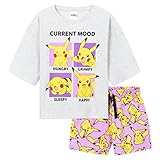 Pokemon Schlafanzug Mädchen Kurz Sommer Pyjama Kinder Nachtwäsche...