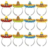 12 Stück Cinco de Mayo Sombrero Stirnband, Partyhüte Sombrero Hut...
