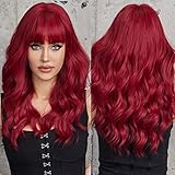EMMOR Lange rote Perücken red wig für Frauen - Synthetische...