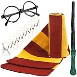CHRIMISS Neuheit Schal Zauberstab Brille mit runden Rahmen keine...