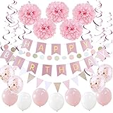 SUNBEAUTY Happy Birthday Girlande Set Geburtstag Dekoration...