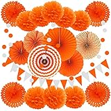 ZERODECO Party Dekoration Papier Pompoms, Orange Aufhängen Fächer...