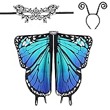 EMAGEREN Damen Schmetterling Kostüm Schmetterlingsflügel...