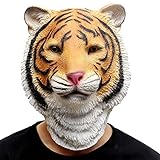 CreepyParty Halloween Kostüm Party Tierkopf Latex Masken Tiger...