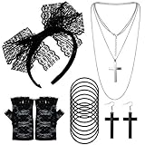 HOWAF 80 Jahre Kostüm Zubehör Set für Damen Frauen Mädchen, 80er...