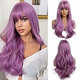 Esmee 26 Zoll Lila Perücke mit Pony Natürliches Synthetisches Haar...