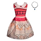 Lito Angels Prinzessin Moana Vaiana Kostüm Kleid mit Halskette für...