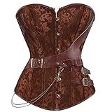 Josamogre Steampunk Corsage Korsett Gothic Bustier Leder Kunstleder...