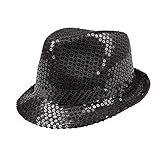 Boland 01295 - Hut Popstar sequins, schwarz