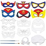 Landifor 24 Stücke Superhelden Maske zum Ausmalen Kinder Papier...