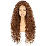 Sapphirewigs Lockige Spitze Front Perücke Highlight Auburn...