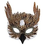Widmann 07788 - Eulenmaske aus Federn, Kostümzubehör, Accessoire,...