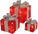 Bambelaa! 3er Led Deko Geschenke Leucht Boxen Timer Weihnachts...