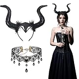 YOLOUP Königin Hörner kopfschmuck 2 Pcs kostüm Horn Haarreifen &...