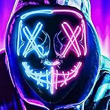 DWTECH LED-Halloween-Maske – beleuchtete Maske mit LED-Masken,...