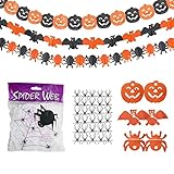 Sunlisky Halloween Spinnennetz Deko 100g Spinnennetz mit 30 Spinnens...