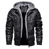 TACVASEN Lederjacke Herren Winter Militär Jacke Wasserdicht...