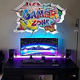 TOARTI 3D Wandtattoo Gamer,86x52CM Bunte Gaming Poster,Wandtattoo...
