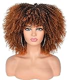 ANNIVIA lockige Afro-Perücke mit Pony für schwarze Frauen 14inch...