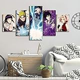Baobaoshop 5-Teilige Leinwand 5 Leinwand Kunst Hd Anime Poster Bilder...