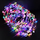 LED Blumenkranz Stirnband 12PCS - Garland Stirnband Leucht Bunt LED...
