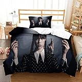 DAXXIA Wednesday Addams 3D Bettwäsche Bettbezug 3 PCs Weiche...