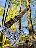 Handgefertigte Wikinger Axt Klinge aus Kohlenstoffstahl mit...