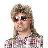 Männer Blonde Vokuhila 80er Mullet Perücke Herren Lang Synthetische...
