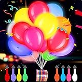 LED Luftballons, 50 Stück Gemischte Farben Leuchtende Ballons,...