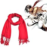 Roter Schal für Mikasa Ackerman Kostüm | Cosplay Schal für Attack...