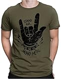 PAPAYANA - Stand for Heavy Metal Black - Herren Fun T-Shirt Bedruckt -...