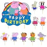 49 Stück Pig Kuchen Deko, Schweinchen Tortendeko Piggy Cake Topper...