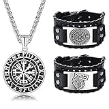 Adramata Wikinger Halskette Wikinger Armbänder für Herren Amulett...