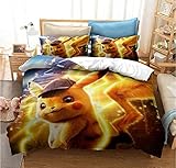 3D Set Bettwäsche-Sets Pokémon Einzeln (135x200 cm), 2er Set 1...
