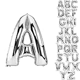 DekoRex Folienballon Silber 40cm Luftballon Geburtstag Hochzeit Deko...