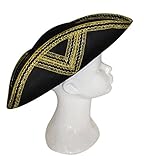 Karneval-Klamotten' Kostüm Dreispitz mit Borde Gold Zubehör Rokoko...
