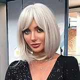 HAIRCUBE Creamy Weiß Perücken Kurze Bob Perücken charmante frauen...