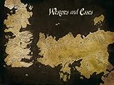 1art1 Game of Thrones Poster Antike Landkarte Von Westeros Und Essos...