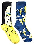 RICK AND MORTY Banana Rick Herren Crew Socken, 2 Paar,...