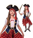 Magicoo Piratenkostüm Kinder Mädchen inkl. Kleid & Hut - Piraten...