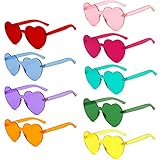 iYInJuan 9 Paar Herz Hippie Brille, Hippie Herzförmige Brille Kostüm...