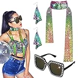 Xulisheng 4 Stück Disco Accessoires 70er Jahre Kostüm, Disco...