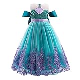 IWEMEK Mädchen Kleine Meerjungfrau Ariel Kostüm Prinzessin Kleid mit...
