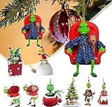 Grinch Weihnachtsschmuck 9 Stück, Hängende Ornament Weihnachtsbaum...