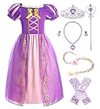ReliBeauty Mädchen Kleid Puffärmel Prinzessin Rapunzel Kostüm...