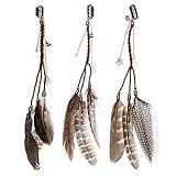 AWAYTR Bohemien Feder Haarband Hippie Haaretragen - Quaste Geflochten...