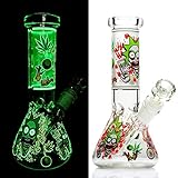 REANICE Glas Bongs Mini Bong Wasserpfeife Becher Fluoreszenz Pipe...